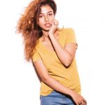 monisha ram, 90 ml actress, yellow t shirt, trendy