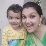 Saranya Mohan, baby, smile