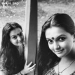 Saranya Mohan, black and white, aunty