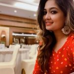 Soundarya Bala Nandakumar, Singer, red dress, shop