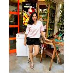 Srushti Dange, Lots Of Love Actress, black trowser, white t shirt