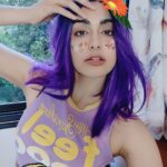 Adah Sharma Instagram - Which glasses? Ek glassy ,do glassy, teen glassy ,chaar ! Put a flower on ur head and a mask on ur face , beat corona like a superstahh 😁*sing* #100YearsOfAdahSharma #adahsharma . Since Adah Sharma's purple hair is trending I thought I'd also do some purple hair selfies 😁😁😁