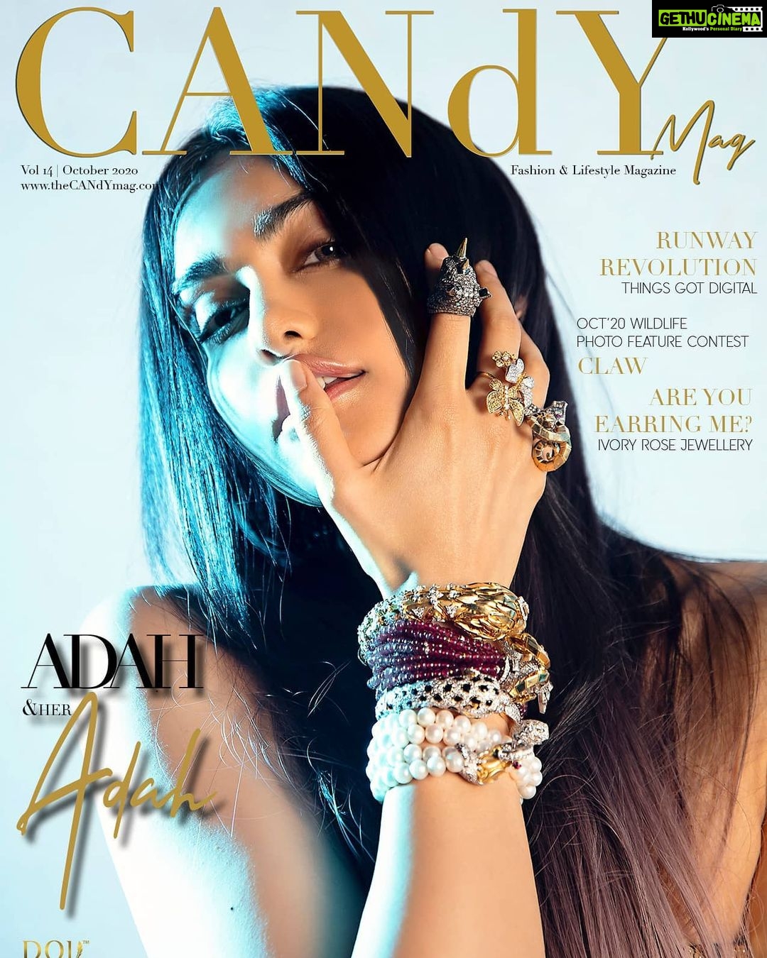 Adah Sharma Instagram - Jab Yeh dhai kilo ka hath kissi pe padta hai toh .....complete the sentence ππ . On the cover of this month's @thecandymag Editor-in-Chief / Photographer: @studiodenz Creative Director: @artsgasmic Managing Director: @arianromal Hair Artist: @snehal_uk Fashion Stylist: @hitendrakapopara Assistant Stylist: @sameerkatariya92 Interview by: @sakshi.404 Jewellery: @sunitaguptajewellery @ivoryrosejewellery @nish.jewels @designersof_india Nail Art: @tipandtoenailclub Set Design: @studiorever_ @anki_saigal Location: @blackframesstudios . . #100yearsofAdahSharma My hath actually might be more than dhai kilo ka with all the stuff on it ... . DISCLAIMER: THE DHAI KILO HATH HAS BEEN SANITIZED BEFORE AND AFTER TOUCHING ADAH SHARMA'S FACE π