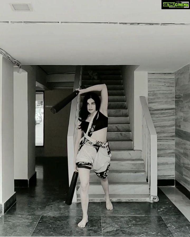 Adah Sharma Instagram - Tag someone who needs Exercise Motivation in the times of Corona (I know gyms are shut but you can find ways to workout anywhere !) Your choice of workout π . Be strong , be fearless and take precautions like Ladoo the cat wanted to watch but knew he had to keep distance π . For all of you who complained about the lack of time to exercise in your busy schedule . Now you have time to build up your immunity ! Pick a form of exercise you enjoy . I've been training with the mudgal for a few years now .It builds Shoulder strength and flexibility and core strength. So before I do my silambam (stick) routine I do this so my shoulders are all warmed up #mondaymotivation #TraininginTheTimesofCorona #corona #100yearsofAdahSharma #adahsharma