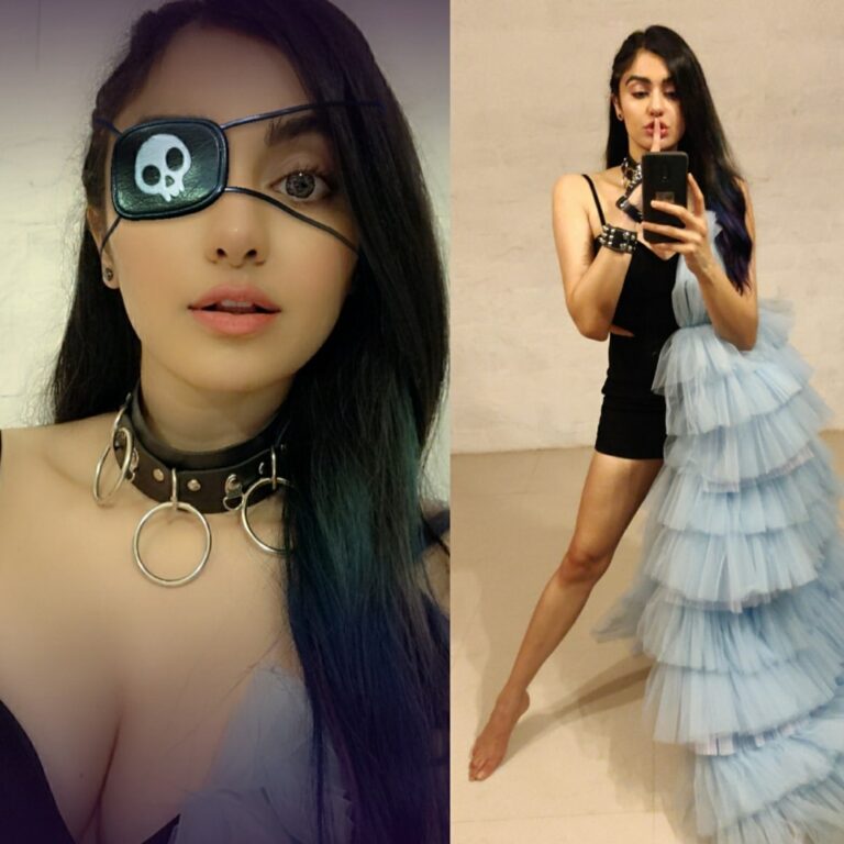 Adah Sharma Instagram - BLACK or BLUE Pick a side.... . . Life is full of tough choices and you usually can't pick both sides ....you have to choose one...butttttt with fashion you can do whatever you want !!! So I decided to pick both sides ! And have them at the same time also 😁😁😁😁 . FASHION AND LIFE ADVICE : Wear two dresses at once but don't have two boyfriends at the same time. Two boyfriends will be very complicated . Have just one or three... Boyfriends must be had in odd numbers only for good luck in life. Even numbers cause health hazards . . . outfit by @eyecandybyps Styled by @juhi.ali Hair @snehal_uk makeup @makeup_sid1 jewellery - @etsy heels @stuartweitzman . . #lifeisshortncannotlivewithregretsmustweareverythingatonceimtalkingaboutclothesnotboysdonttalktoboysyouwillgetpregnanttheytoldmethisinschoolwowimnotmes #filmfareglamourandstyleawards #Commando3successpartyalsoyayyyyyyyyyy