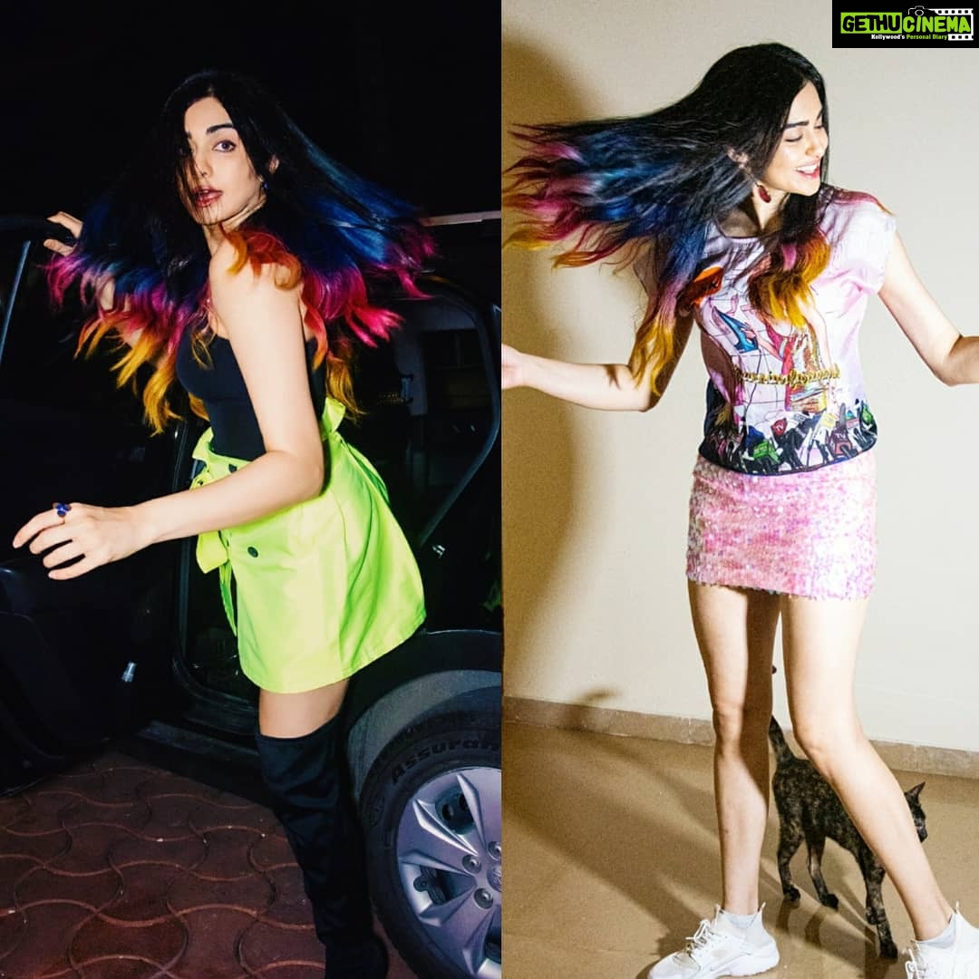 Adah Sharma Instagram - Poll : Look 1 or Look 2 . We did 2 looks in one night for the pub crawl for So Gaya Yeh Jahan . . Look 1 crop - @forevernew_india Skirt - @pinkporcupines Accessories - @box_of_hues Heels - @miumiu Look 2 Top - @narendrakumardesign Skirt - @soshaibysofi Jewellery - @box_of_hues Shoes - @reebokindia Styled by @juhi.ali Hair @snehal_uk Makeup @siddhesh.nakhate Pics @ruskinfelix