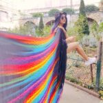 Adah Sharma Instagram - रंग दे रंग दे मुझे रंग दे SWIPE for the pot of gold at the end of the rainbow (in this case it looks a black thunderstorm 😁) Wearing @satyapaulindia Paris Montmartre