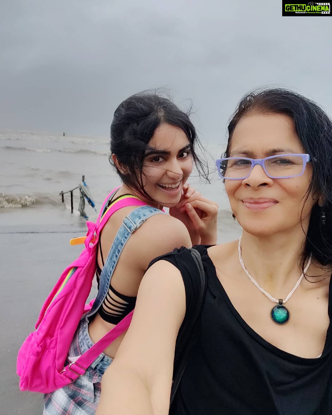Adah Sharma Instagram - But first ...let me take a Seafie ππ¦π§οΈβοΈπ§οΈ π₯° . . I taught my gorgeous mamma to take a selfie finally ππ¬ without doing the "this is an exam, I am concentrating so hard face " my mum isn't on Instagram so I can't tag her. Hence my daughter @adah_ki_radha . #seafie #selο¬e #love . Messy hair don't careee ! Coz it's raininggggggg π₯°π₯°π₯°π₯° and we love the rainnnn
