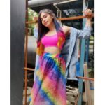 Adah Sharma Instagram - Let every month be pride month 💙💜💚💛🧡❤️ When everyone is treated equal no matter who they are and whom they love we become more free 🤸‍♀️🤸‍♀️🤸‍♀️🤸‍♀️ 🌈🏳️‍🌈🏳️‍🌈🏳️‍🌈💐 #pridemonth #liveandlove #liveandletlive . . . . . For THE HOLIDAY promotions , wearing Bralet - @koovs Over layer- @zara Skirt - @pinkporcupines Shoes - @intoto.in Styled by- @juhi.ali Hmu- @siddheshnakhate @snehal_uk