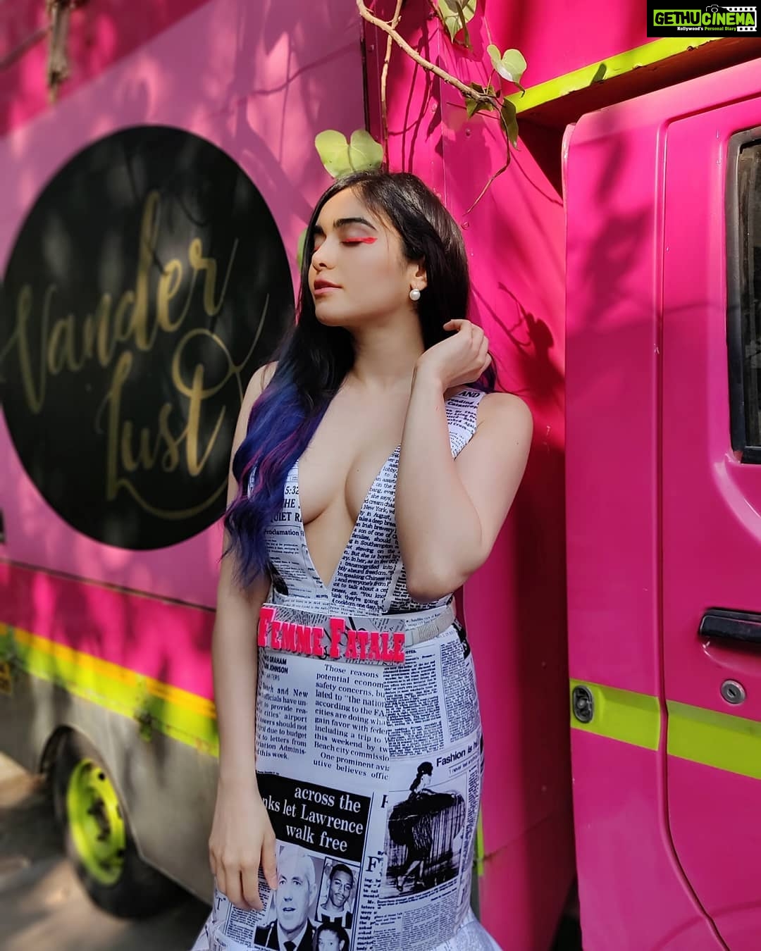 Adah Sharma Instagram - Tag someone who would wear a newspaper dressππ Last night for #nfba2019 . . Swipe swipe swipe π