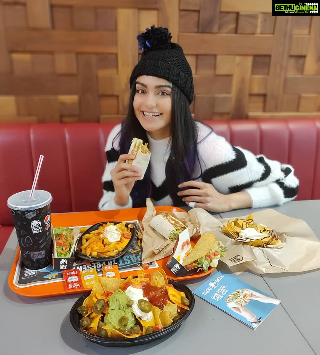 Adah Sharma Instagram - My lovelies, I can’t keep calm as @TacobellIndia is now in Chennai with its first store. Looking forward to visiting it in VR Mall, Anna Nagar. The one thing that I am most excited for you to try is the 7-layer burrito, filled with fresh tomato salsa, pinto beans, fresh veggies, lettuce, Mexican rice and nacho cheese sauce. It’s taste is delectable and shall leave you with a feeling of wanting for more. This weekend make your way to TACO BELL's store and don’t forget to try my favorite 🌯 #ValakkamTacoBell @TacoBellIndia
