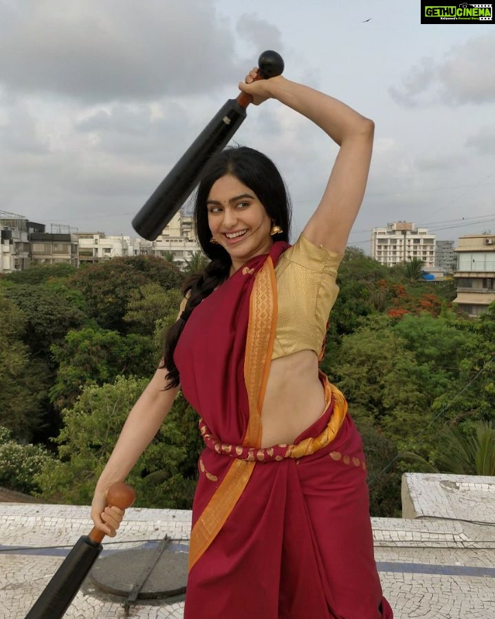 Adah Sharma Instagram - Since this is a Fit INDIA challenge , I'm going all INDIAN. (I'm patenting the wearing saree and working out look.... Other actresses pls don't copy SAREE workouts ππππ) . . One doesn't need fancy gyms or large resources for a fit body . Recently I visited an akhaada in interior Maharashtra and was inspired by the fitness levels. They used their own body weight and simple props to train. One of them was a Mudgal. . Mudgals have been used in India since ancient times . . Using them Strengthens muscles, increase flexibility of the shoulders, helps body coordination, keep your spine supple and core very very strongπππππΆοΈ I've been using the Mudgal for the past 6 months now . . I've accepted your #FitnessChallenge @samyuktahornad #HumFitTohIndiaFit a super initiative by @ra_rathore And I challenge my insta family to upload your fitness workouts π€π€π€ . . #fitnesschallenge #fitness #fitnessmotivation #fitspo #fitnessjourney #fitfam #fitmotivation #fitspiration #love #adahsharmasareeworkoutdontcopy