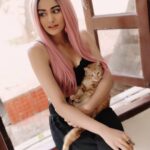 Adah Sharma Instagram - I don't know her name ,but when a beauty like this one wants to chill with you ,you stall dance practice and hang with her and then ask mum to take pics because cat pictures are everything !😍 She chilled like this for 10 mins and then walked off without even turning back ...no palat nothing... I'm a little envious of cats sometimes and the whole no strings attached thing they do 😂🐈🐱 #catsofinstagram