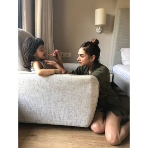 Aditi Rao Hydari Instagram - She thinks my sole purpose in life is to be her personal pet monkey, play with her and entertain her on demand... and she is right! #MyKindaHoli #HappyHoli #StaySafe #neicesarethebest