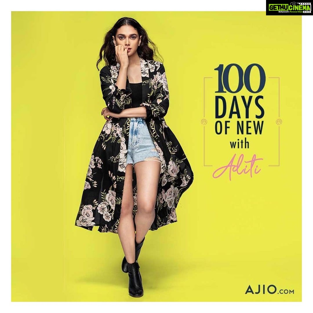 Aditi Rao Hydari Instagram - Aditi X Ajio 💛 Hey peeps! So for the next 100 days, @ajiolife and I will be taking you on a style journey that’s very fresh, very different and very AJIO. Stay tuned to stay trendy this season – with standout collections for every occasion! #AditiXAjio #100DaysOfNew #ajiolove