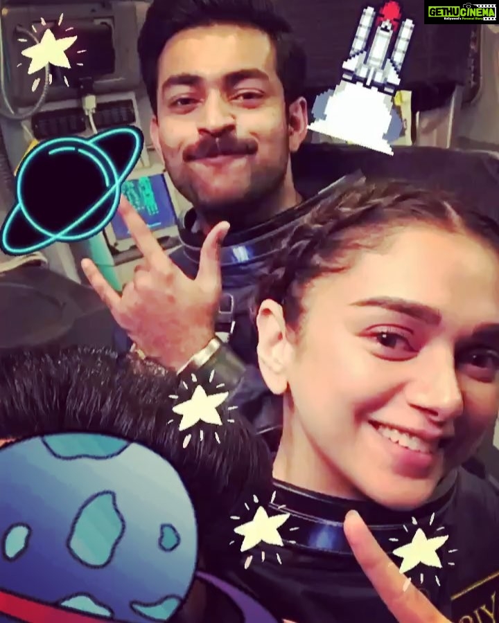 Aditi Rao Hydari Instagram - Chase the moon and dance with the stars ... sprinkling some moondust with @varunkonidela7 #nopunintended #space #shootdiaries #stunt #zerogravity #SankalpReddy Annapurna Studios
