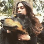 Aditi Rao Hydari Instagram - #Throwback to cuddles with this baby boy... he stayed with us, followed us all day, never begged for food, was the best security and only nuzzled for love... animals and their unconditional love... heart ❣ #Manali #shoot #sammohanam #memories Ps- new song out tomorrow 😋 it’s my favourite song from the film!