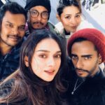 Aditi Rao Hydari Instagram - My bravehearts... wind,snow,slush rain, crack of dawn, laaate night shifts... they always always have my back...with them there is always humour, care, laughter, food... and selfies! #teamwork #teamphoto #manali @eltonjfernandez @krishnakami @anushka_09 ( you too @sanamratansi- missing in action! ) ( @ssubberman you too obvio- always missing in action, but the owner of Elton’s favourite topic😂) #Abhay... thank you!🌟 Manali, Himachal Pradesh