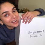 Aditi Rao Hydari Instagram - Happy monkey just back from a bone crunching workout and.... what do I seeeeee! 💃... I love prezzies! Thaaaaaaaank you @missmalini for the #Pixel2 #TeamPixel #AskMore #MissMalini ❤️💃🌟😘