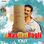 Akshay Kumar Instagram – ‪Ek baar palat ke dekh le to din ban jaega, #HasMatPagli pyaar ho jaega. Song coming soon.‬ @toiletthefilm @psbhumi