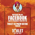 Akshay Kumar Instagram - ‪Want the #ToiletEkPremKathaTrailer personally from me? Message me on my Facebook page and get a surprise as well :)‬ Link in bio