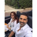 Akshay Kumar Instagram - And the holiday begins...loving driving around the picturesque Antibes near Nice, great view and even better company :)