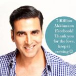 Akshay Kumar Instagram - 7 million Akkians on #Facebook! Thank you for the love :) #blessed