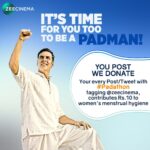 Akshay Kumar Instagram - Make women strong only then will the country be strong! @zeecinema's latest initiative wherein for your every post/tweet using #Padathon tagging @zeecinema, they will donate Rs.10 to the cause of women’s menstrual hygiene. It's time for you too to be a PADMAN!