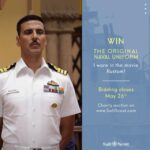 Akshay Kumar Instagram – Hi all 🙋🏻‍♂️I’m thrilled to announce that you can bid to win the actual naval officer uniform I wore in Rustom! Auction’s proceeds will support the cause of animal rescue and welfare. Place your bid at www.SaltScout.com!