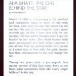 Alia Bhatt Instagram – I think this is the first time I’ve cried reading a write up of myself. And it’s NOT cause I love myself.. But only cause of my beautiful funny genius sister @shaheenb I love you you know that ? :)