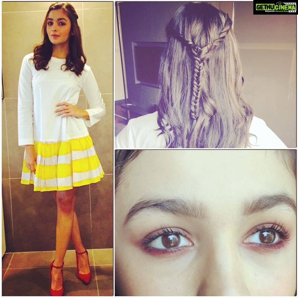 Alia Bhatt Instagram - Today in Ahemdabad wearing @masabagupta and Aldo !!! @stylebyami @ayeshadevitre @vardannayak @shnoy09 @sajzdot @grish1234 #ShaandaarPromotions #GoingRed ;)