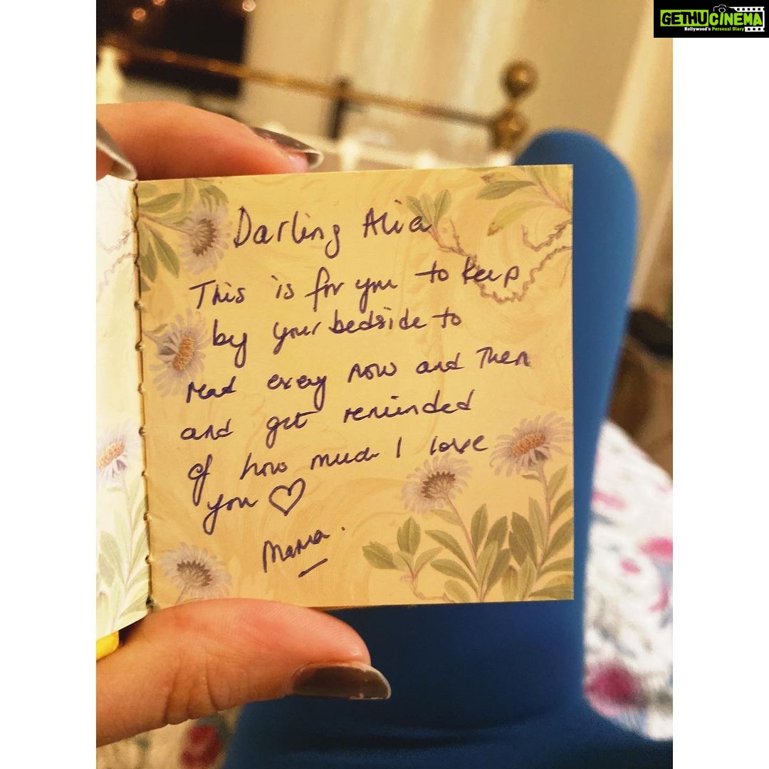 Alia Bhatt Instagram - One of those days where I miss my mother terribly and find this by my bedside! #mothersjustknow