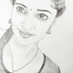 Ammu Abhirami Instagram - Another lovely surprise frm one of ma talented follower... @vinojshiness ... Thnks fa drawing me....it's absolutely perfect 😄😄😄.....means a lot to me 😊😊😊THANK YOU soooo much....