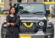 Ammu Abhirami Instagram - MY THAR IS HERE!!!... Let me tell you all a kutti story, In the year 2012, when i was in my 7th grade I vividly remember, me and my appa were waiting in Virugambakkam signal. That is when i saw "him" , my "first love" , my "crush" MAHINDRA THAR🖤!!!... I was jaw dropped!!!! I have never seen any car this majestic and soo alluring... Let me get this straight I'm not a girl that's into cars and automobile stuffs...So for a totally uninterested girl this was a hugeee hit of attraction, perhaps love??? I asked appa " Yaaru pa ivan? Epdi erukan getha????" My dad was concerned at first that is 13 year old daughter is starting to sight adichify already, soon to his relief he understood that i was talking about the car which i didn't even know the name of ... My dad said "Adhuthan Thar, sema vandi, getha erukum" All this while i couldn't take my eyes off from the car and then unfortunately the signal came and we drove past the car.... I remember telling my dad "Na car nu onu en life la vanguna adhu modhala THAR ra matum than erukum" My dad said "kandipa kanna nalla hardwork podu unala kandipa orunal vanga mudiyum" Cut to: 2021! Here I am still pinching myself that my dream came true!!!!! Yes! I brought My Own Thar and he is all mine 🙈! Super surreal! Only if i could go back to my young self ,hug her tight and say "GIRL YOU DID IT!" 13 year old abhi would be proud of me :') .... So guys!!! All i wanna say is DREAM! DREAM BIG!!!!!! WORK HARD!!!! MANIFEST!!! ONE DAY YOU WILL ACHIEVE EVERYTHING YOU WANTED, EVERYTHING YOU DESERVE... JUST FOCUS AND BE A KIND PERSON... LIKE I ALWAYS SAY "GOD IS KIND" .... Love you all❤️ Need all your positivity and blessings🙏... Om namah shivaya✨✨✨