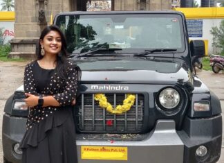 Ammu Abhirami Instagram - MY THAR IS HERE!!!... Let me tell you all a kutti story, In the year 2012, when i was in my 7th grade I vividly remember, me and my appa were waiting in Virugambakkam signal. That is when i saw "him" , my "first love" , my "crush" MAHINDRA THAR🖤!!!... I was jaw dropped!!!! I have never seen any car this majestic and soo alluring... Let me get this straight I'm not a girl that's into cars and automobile stuffs...So for a totally uninterested girl this was a hugeee hit of attraction, perhaps love??? I asked appa " Yaaru pa ivan? Epdi erukan getha????" My dad was concerned at first that is 13 year old daughter is starting to sight adichify already, soon to his relief he understood that i was talking about the car which i didn't even know the name of ... My dad said "Adhuthan Thar, sema vandi, getha erukum" All this while i couldn't take my eyes off from the car and then unfortunately the signal came and we drove past the car.... I remember telling my dad "Na car nu onu en life la vanguna adhu modhala THAR ra matum than erukum" My dad said "kandipa kanna nalla hardwork podu unala kandipa orunal vanga mudiyum" Cut to: 2021! Here I am still pinching myself that my dream came true!!!!! Yes! I brought My Own Thar and he is all mine 🙈! Super surreal! Only if i could go back to my young self ,hug her tight and say "GIRL YOU DID IT!" 13 year old abhi would be proud of me :') .... So guys!!! All i wanna say is DREAM! DREAM BIG!!!!!! WORK HARD!!!! MANIFEST!!! ONE DAY YOU WILL ACHIEVE EVERYTHING YOU WANTED, EVERYTHING YOU DESERVE... JUST FOCUS AND BE A KIND PERSON... LIKE I ALWAYS SAY "GOD IS KIND" .... Love you all❤️ Need all your positivity and blessings🙏... Om namah shivaya✨✨✨