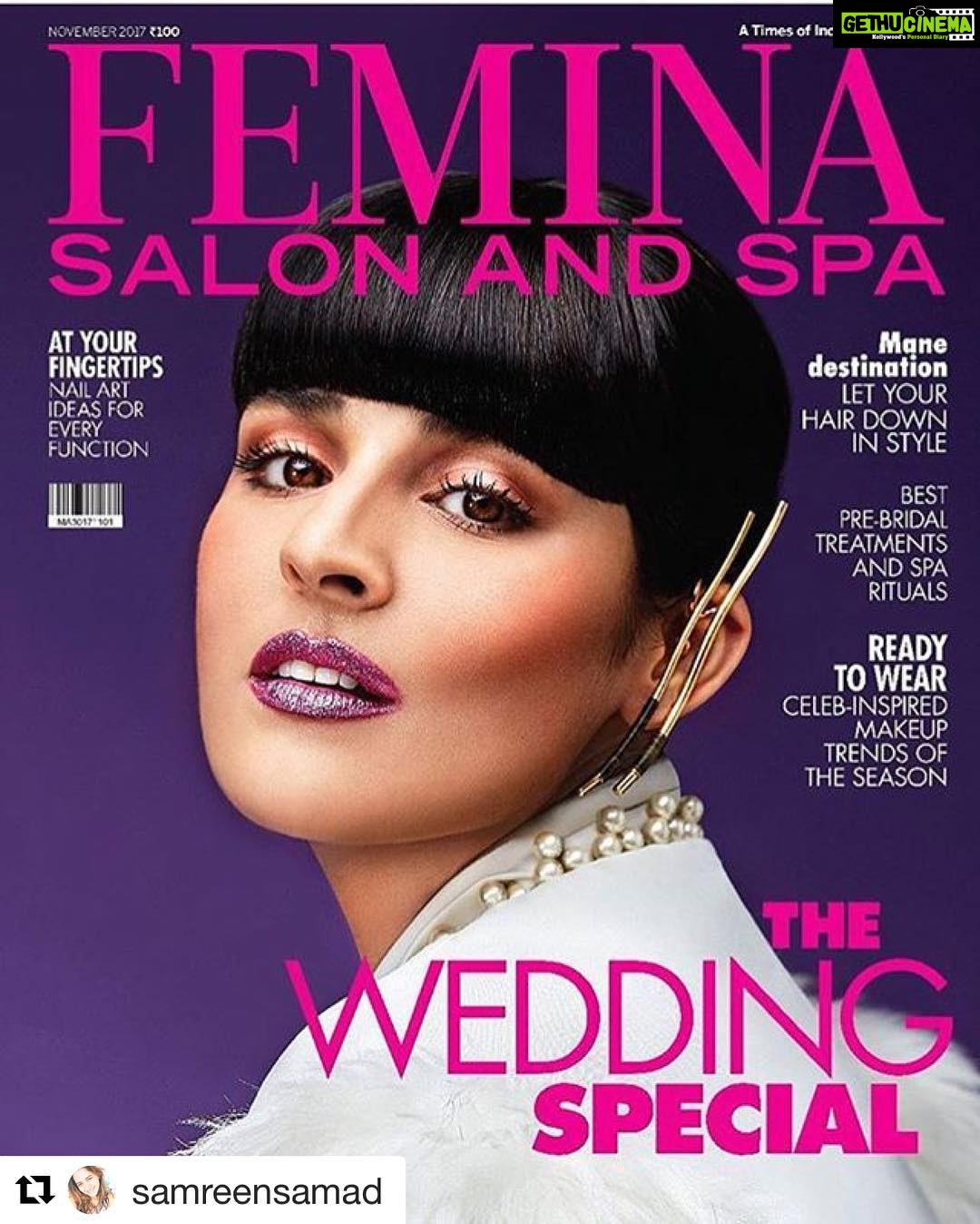 Angira Dhar Instagram - Here’s to the wedding season 💋@feminaindia #coverpage #purple