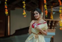 Anikha Instagram - Happy Onam!!!!🌼🌼 @rainbowmedia_photography @leirakuncysiby @zohib_zayi @alkas_bridal @shiva_makeover @vijaylakshmi._bridalmakeover2