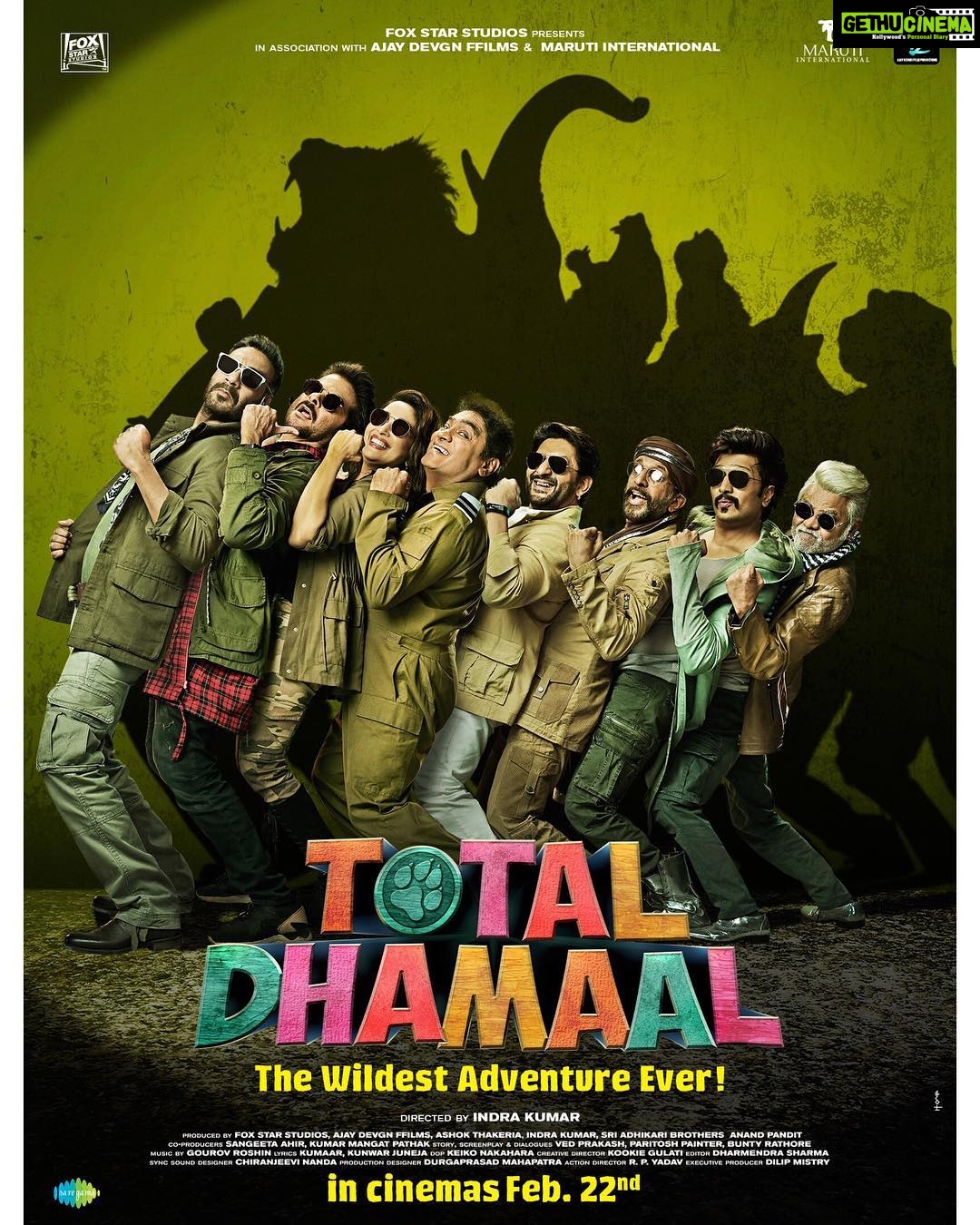 Anil Kapoor Instagram - Witness an adventure like never before... This ride will be full of fun, madness and ofcourse #TotalDhamaal. Trailer out on 21st January. #ADFFilms @indrakumarofficial @foxstarhindi @saregama_official