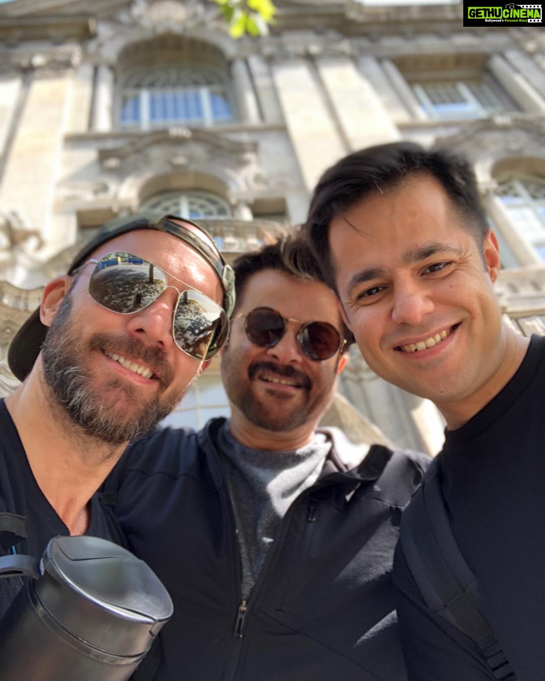 Anil Kapoor Instagram - Happy places & happy faces! Taking over #Berlin with my boys!! #travelbros #workhardplayhard #Berlindiaries @marcyogimead @jalalmortezai Berlin, Germany