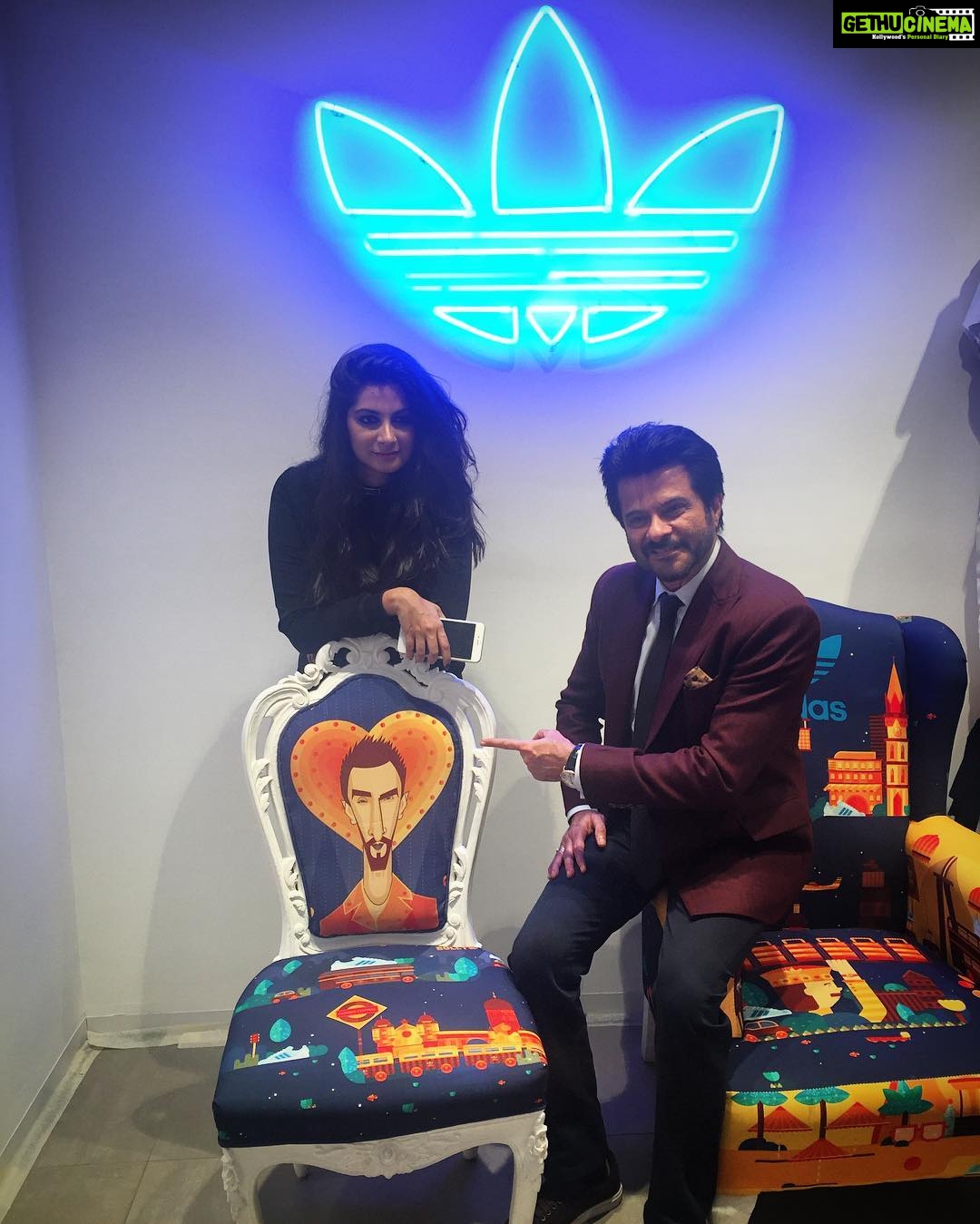 Anil Kapoor Instagram - One of the coolest chairs I have ever seen! @RheaKapoor & me just had to take a picture! @ranveersingh have you seen this? @adidasoriginals Mumbai, Maharashtra