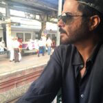 Anil Kapoor Instagram - Avoiding the visarjan traffic & earning brownie points for getting home on time with the wife! #MumbaiLocal #GanpatiBappaMorya Mumbai Local