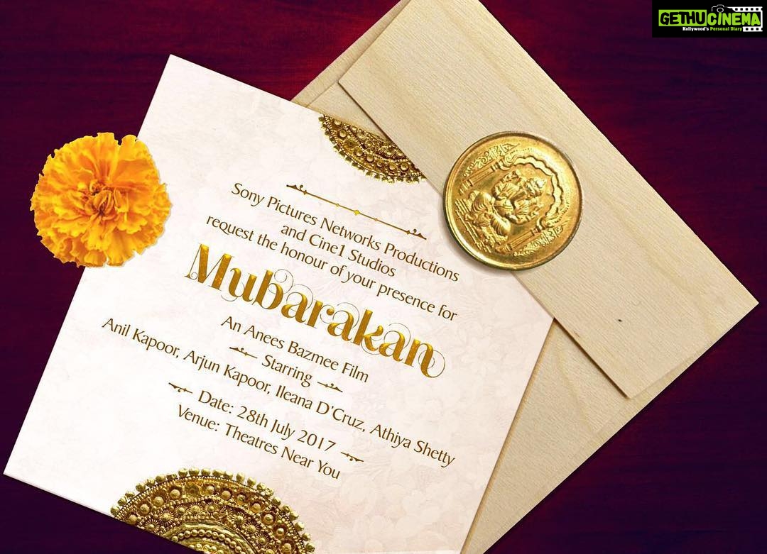 Anil Kapoor Instagram - Wedding of the year!!! Save the date #Mubarakan @arjunkapoor @ileana_official @athiyashetty @sonypicturesin #Cine1 Anil Kapoors House, Juhu, Mumbai