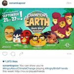 Anil Kapoor Instagram - #regram @sonamkapoor #angryaboutclimatechange #angrybirds Los Angeles, California