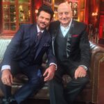 Anil Kapoor Instagram - Never a dull moment with @anupampkher...just endless conversations, hearty laughs & shared memories #Friends #TheAnupamKherShow #HappyTimes #WeAreFamily @rajcheerfull
