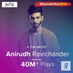 Anirudh Ravichander Instagram - ‪Thank you music lovers, fans and @gaana.official 🏆😃🙏🏻‬