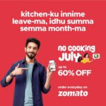 Anirudh Ravichander Instagram – Aaluma doluma kitchen-ku innime leave-ma! No cooking July is here- so enjoy the #summasemma deals only on Zomato ma! @zomato