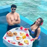 Antara Biswas Instagram – You @vikrant8235 And Me ❤️💜…. How about Some Floating Breakfast Baby 😍😍…. 

#livingmydreams #love #life #floatingbreakfast #cocoonmaldives #happy #best #vacation #memories #lifetime #maldives #enjoylife 
At @youandmemaldives

👙: @angelcroshet_swimwear You & Me Maldives