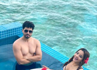 Antara Biswas Instagram - You @vikrant8235 And Me ❤️💜…. How about Some Floating Breakfast Baby 😍😍…. #livingmydreams #love #life #floatingbreakfast #cocoonmaldives #happy #best #vacation #memories #lifetime #maldives #enjoylife At @youandmemaldives 👙: @angelcroshet_swimwear You & Me Maldives