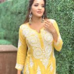 Antara Biswas Instagram - It Is The Colour Closest To Light …. 💛💛… #goodmorning #world #yellow #light #ootd #positivevibes #only #tuesday #love #lucknow #chikan #kurti Chikan kurti : @labelzoya Mua & 📸: @yogesh_gupta4545 Assisted by: @deepakpathak663