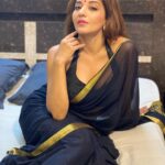 Antara Biswas Instagram – Black As The Devil…Hot As Hell… Pure As An Angel… Sweet As ❤️ Love…. 
#hello #friends #weekend #saturday #aboutlastnight #ootn 

Saree: @_vrishti__
Mua : @yogesh_gupta4545